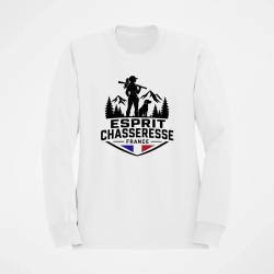 Pull Chasse Esprit chasseresse For&ecirc;t fran&ccedil;aise Blanc / Couleur