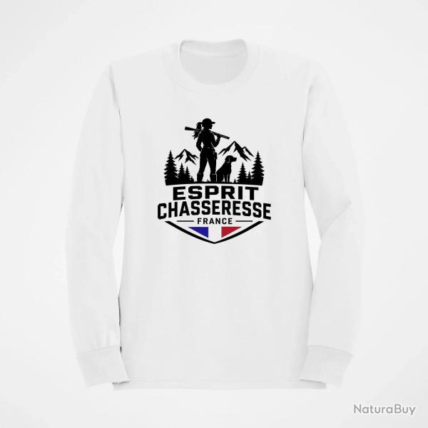 Pull Chasse Esprit chasseresse For�t fran�aise Blanc / Couleur