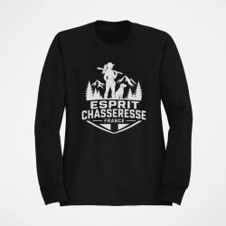 Pull Chasse Esprit chasseresse For&ecirc;t fran&ccedil;aise Noir
