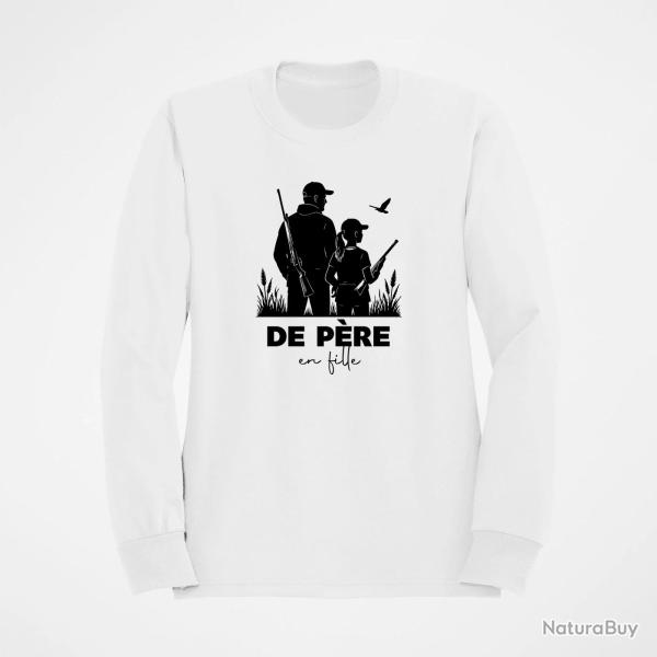 Sweat Chasse De p�re en fille Transmission Blanc