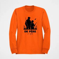 Sweat Chasse De p&egrave;re en fille Transmission Orange