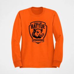 Pull Chasse Chef de battue Personnalisable Orange