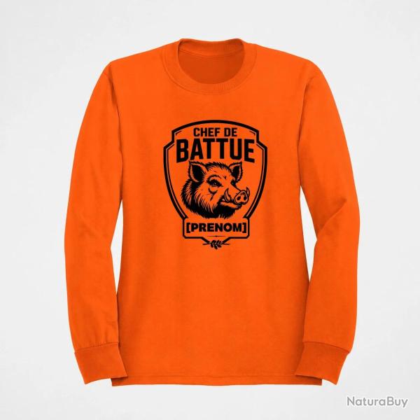 Pull Chasse Chef de battue Personnalisable Orange