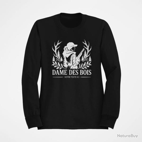 Pull Chasse Dame des bois Personnalisable Noir