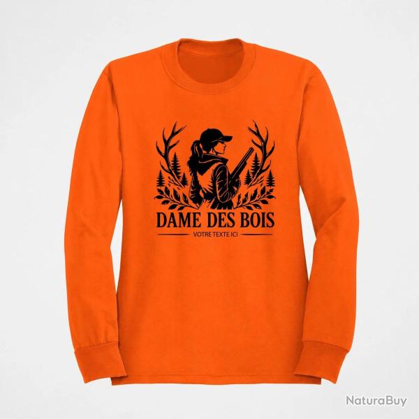 Pull Chasse Dame des bois Personnalisable Orange