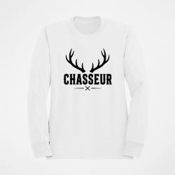 Pull Chasse Chasseur Bois de cerf crois&eacute;s Blanc