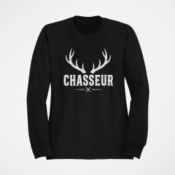 Pull Chasse Chasseur Bois de cerf crois&eacute;s Noir