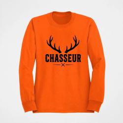 Pull Chasse Chasseur Bois de cerf crois&eacute;s Orange