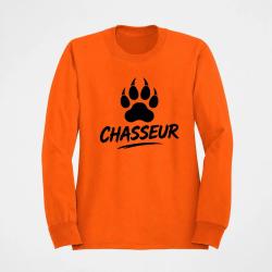 Sweat Chasse Chasseur Empreinte canine Orange