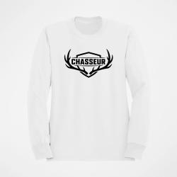 Sweat Chasse Chasseur Blason aux bois de cerf Blanc