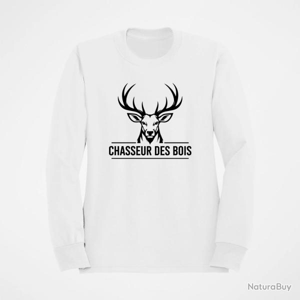 Sweat Chasse Chasseur des bois Cerf Blanc