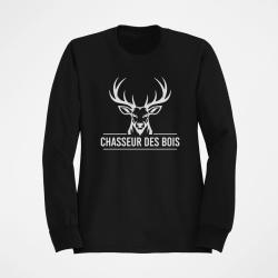 Sweat Chasse Chasseur des bois Cerf Noir