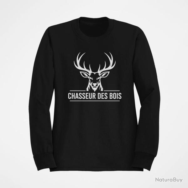 Sweat Chasse Chasseur des bois Cerf Noir