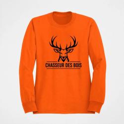 Sweat Chasse Chasseur des bois Cerf Orange