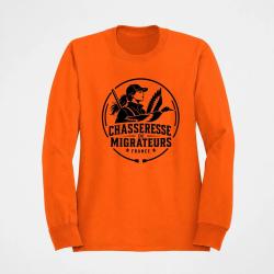 Pull Chasse Chasseresse de migrateurs Canard Orange