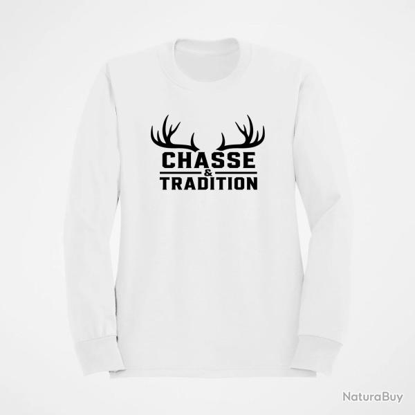 Pull Chasse Chasse et tradition Panache Blanc