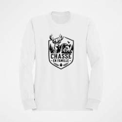 Sweat Chasse Chasse en famille Grand gibier Blanc