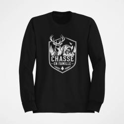Sweat Chasse Chasse en famille Grand gibier Noir