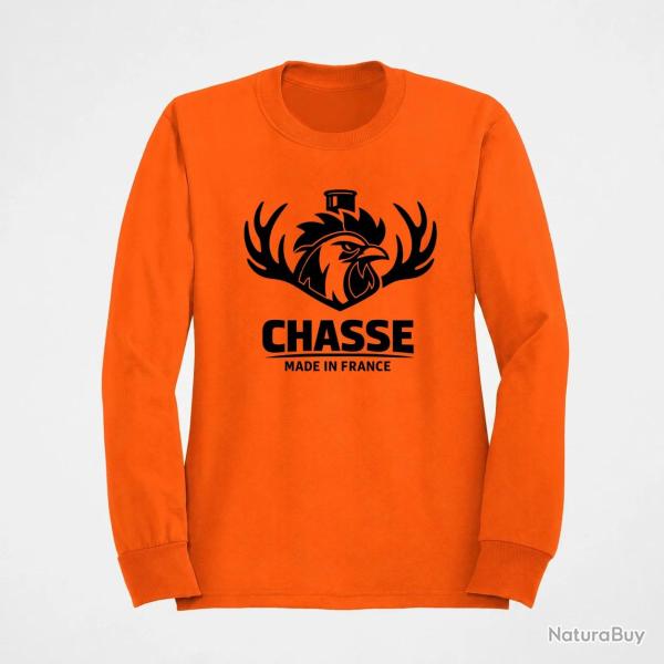 Sweat Chasse Chasse fran�aise Cerf tricolore Orange