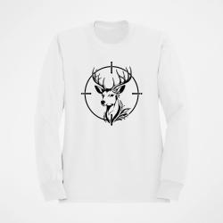 Sweat Chasse Cerf floral Dans la mire Blanc