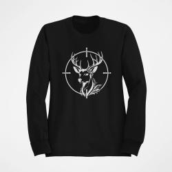Sweat Chasse Cerf floral Dans la mire Noir