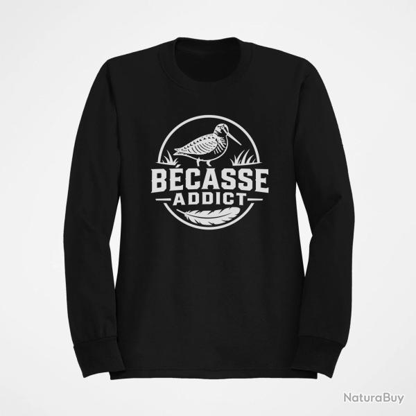 Sweat Chasse B�casse addict Badge nature Noir