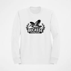 Sweat Chasse B&eacute;casse fran&ccedil;aise Envol tricolore Blanc
