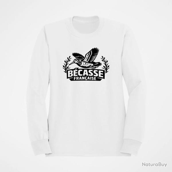 Sweat Chasse B�casse fran�aise Envol tricolore Blanc