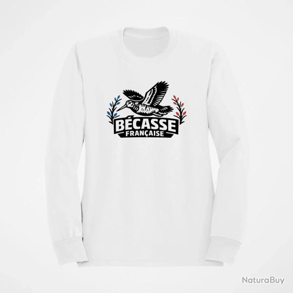Sweat Chasse B�casse fran�aise Envol tricolore Blanc / Couleur