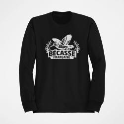 Sweat Chasse B&eacute;casse fran&ccedil;aise Envol tricolore Noir