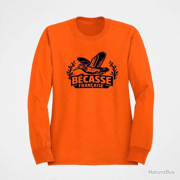 Sweat Chasse B�casse fran�aise Envol tricolore Orange