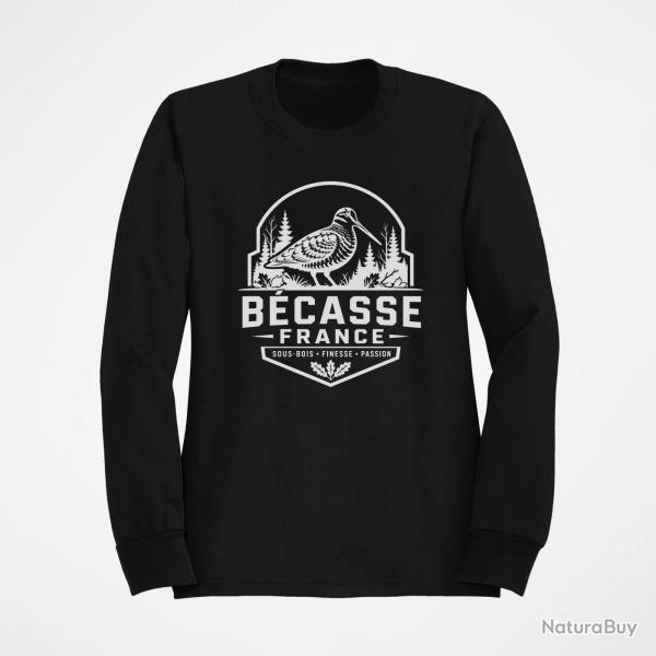Pull Chasse B�casse France Badge forestier Noir