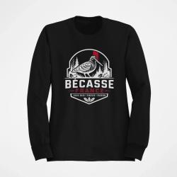 Pull Chasse B&eacute;casse France Badge forestier Noir / Couleur