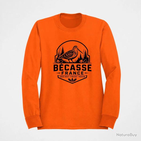Pull Chasse B�casse France Badge forestier Orange
