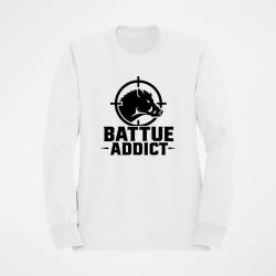 Pull Chasse Battue addict Sanglier cibl&eacute; Blanc