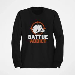 Pull Chasse Battue addict Sanglier cibl&eacute; Noir / Orange