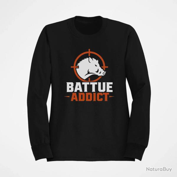 Pull Chasse Battue addict Sanglier cibl� Noir / Orange