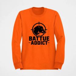 Pull Chasse Battue addict Sanglier cibl&eacute; Orange