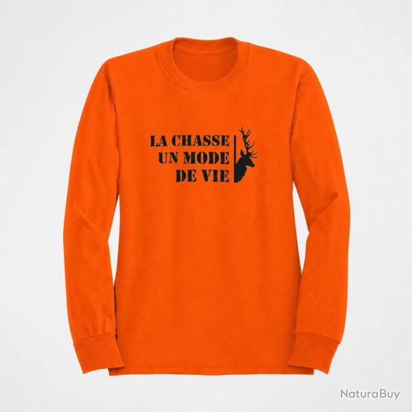 Pull Chasse Un mode de vie Cerf Orange