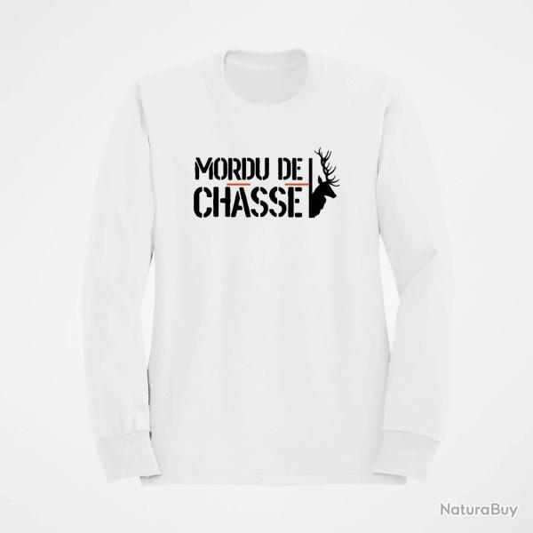 Sweat Chasse Mordu de chasse Blanc / Orange