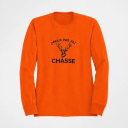 Sweat Chasse J'peux pas j'ai chasse Cerf Orange
