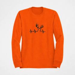 Sweat CHASSE Battements de Coeur Cerf Orange