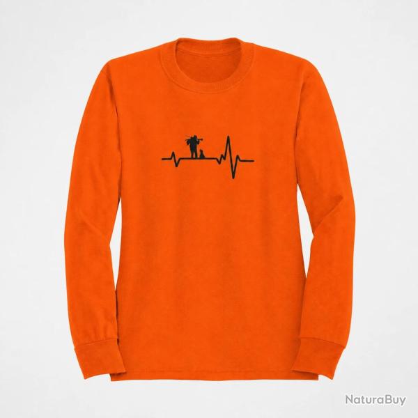 Pull Chasse Battements de Coeur Orange