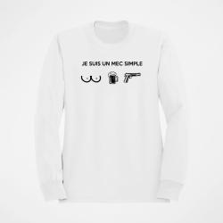 Sweat PATRIOTE Je suis un mec simple Blanc