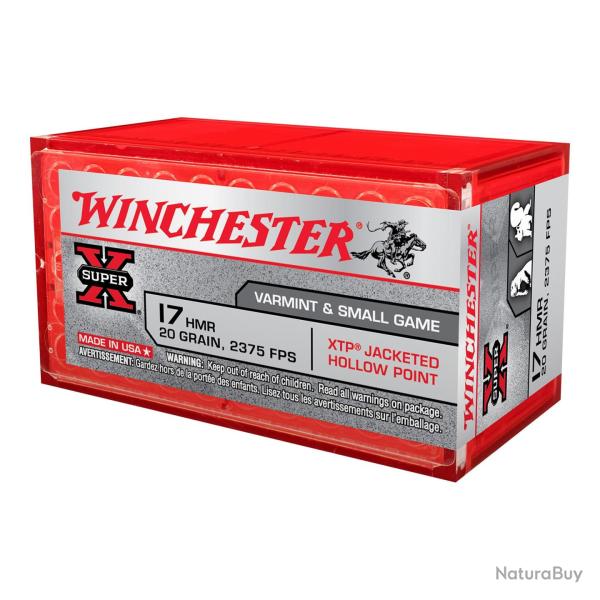 Cartouches Winchester Super X Cal.17HMR JHP 20Grs