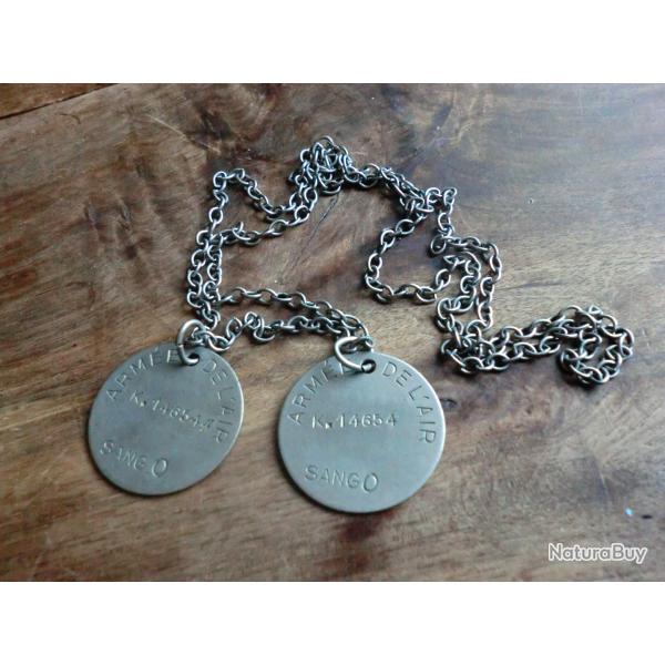 plaque arm�e de l air  matricule K.14654 sang O  1936