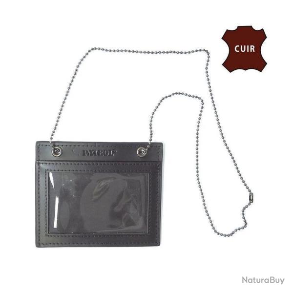 Porte-carte Patrol Equipement FDO Cuir + Cha�ne Noir