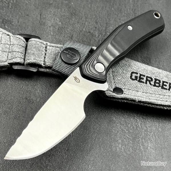 Couteau Gerber Downwind Caper Black Lame Acier 7Cr17MoV Manche G10 Etui Canvas 932