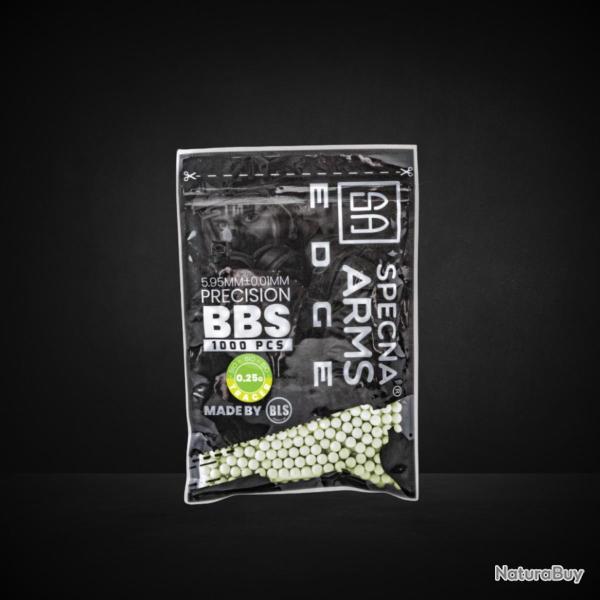 BILLES BIO 0.25G TRACANTES VERTES EDGE EN SACHET DE 1000 PCS