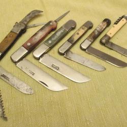 LOT DE SIX ANCIENS COUTEAUX REGIONAUX, 5 CHARLOIS ET 1 TONNEAU
